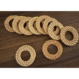 Earring Making Supplies Woven Rattan Circles Dangles 1.5" Lot of 10 Pieces!